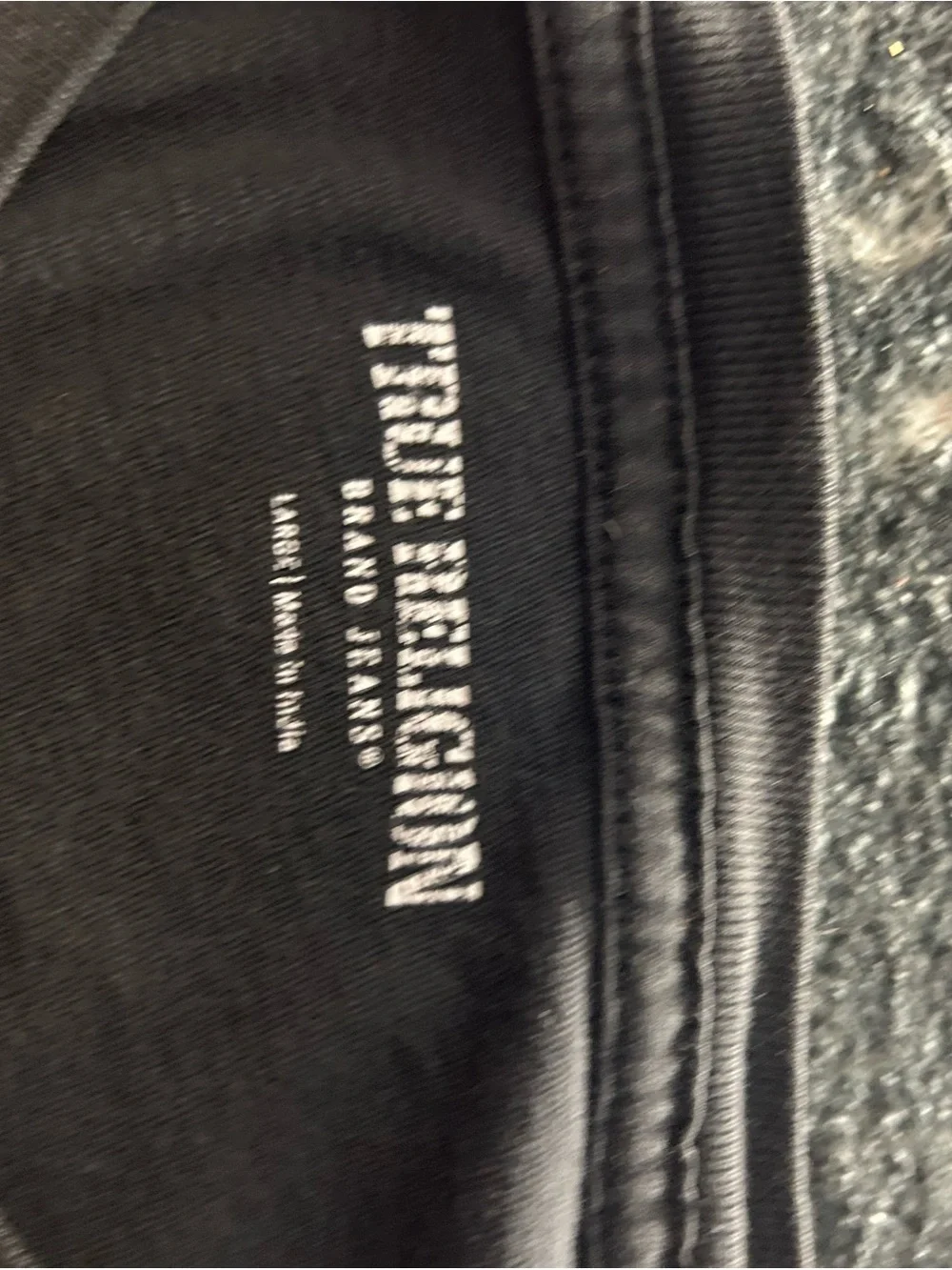True Religion Black Tee with Red Logo Straps